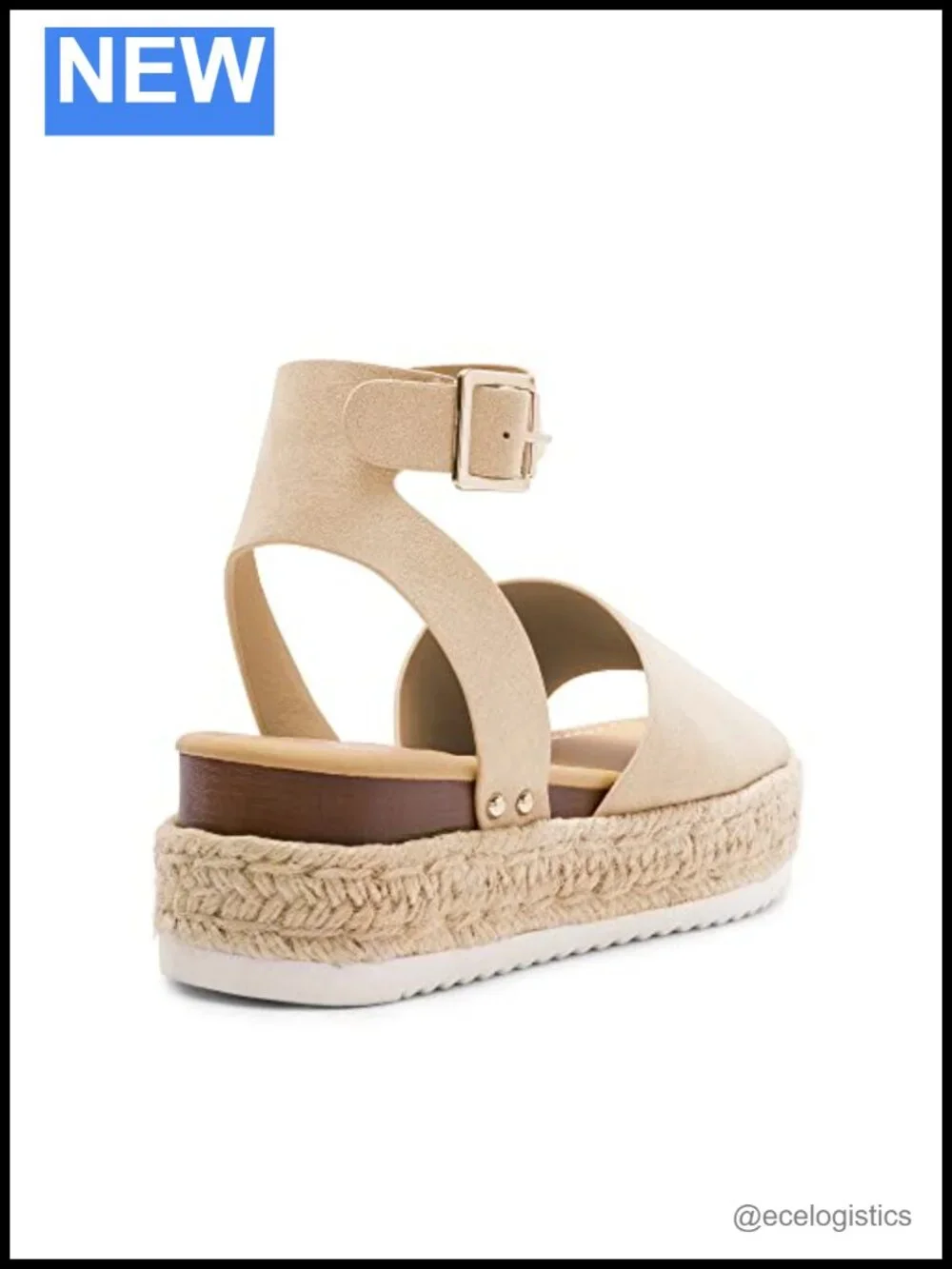 Platform Espadrille Wedge Sandals with Ankle Strap and Cushioned Footbed